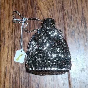 NWT Vintage art deco silver beggars purse wristlet